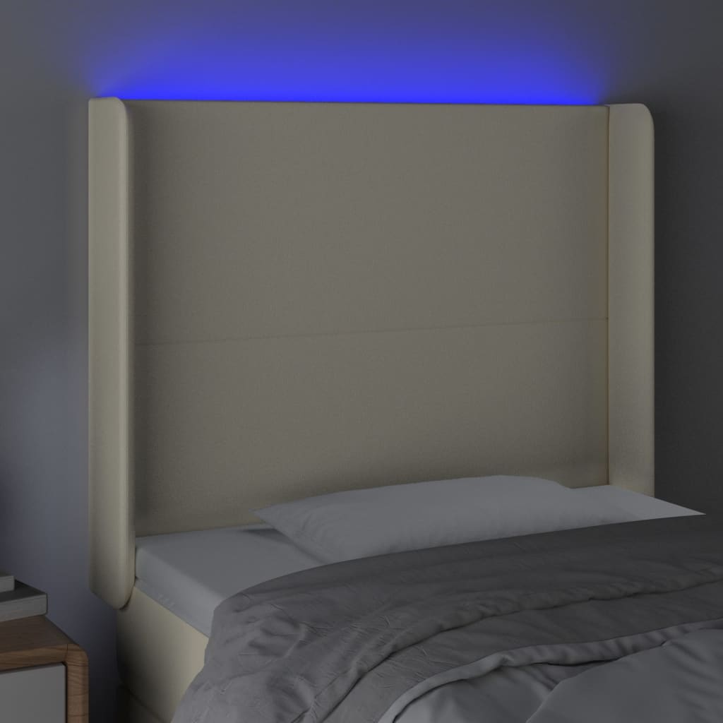 LED uzglavlje krem 83 x 16 x 118/128 cm od umjetne kože