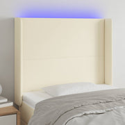 LED uzglavlje krem 103 x 16 x 118/128 cm od umjetne kože