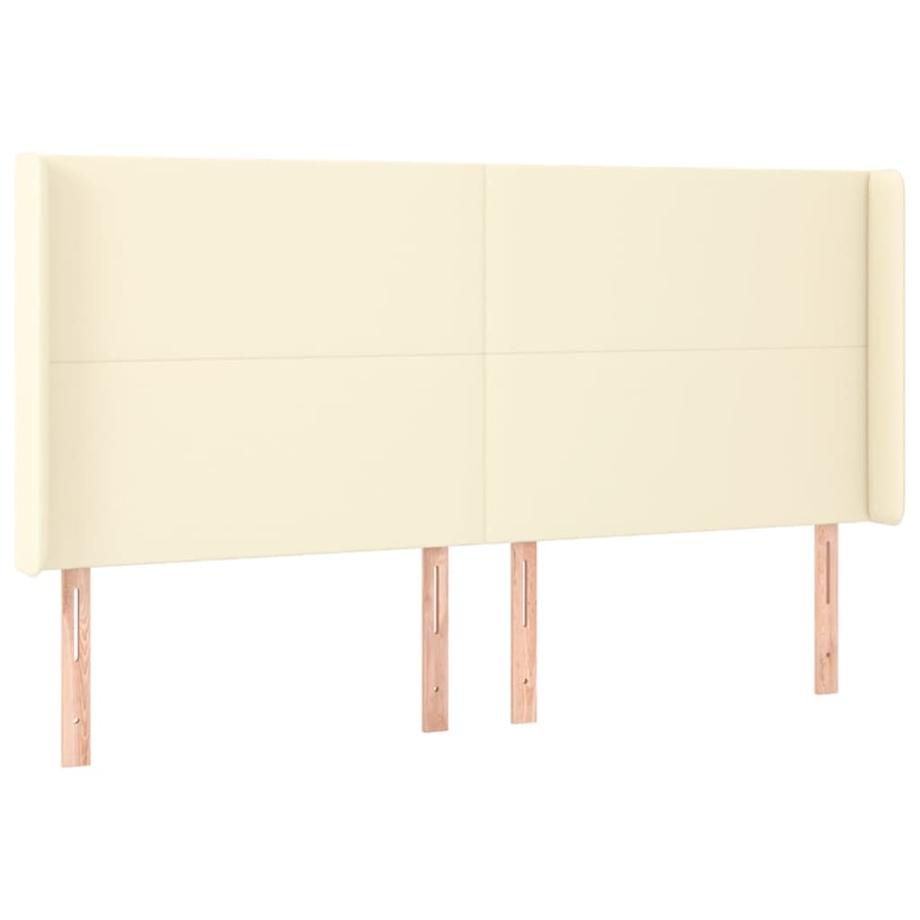 LED uzglavlje krem 163 x 16 x 118/128 cm od umjetne kože
