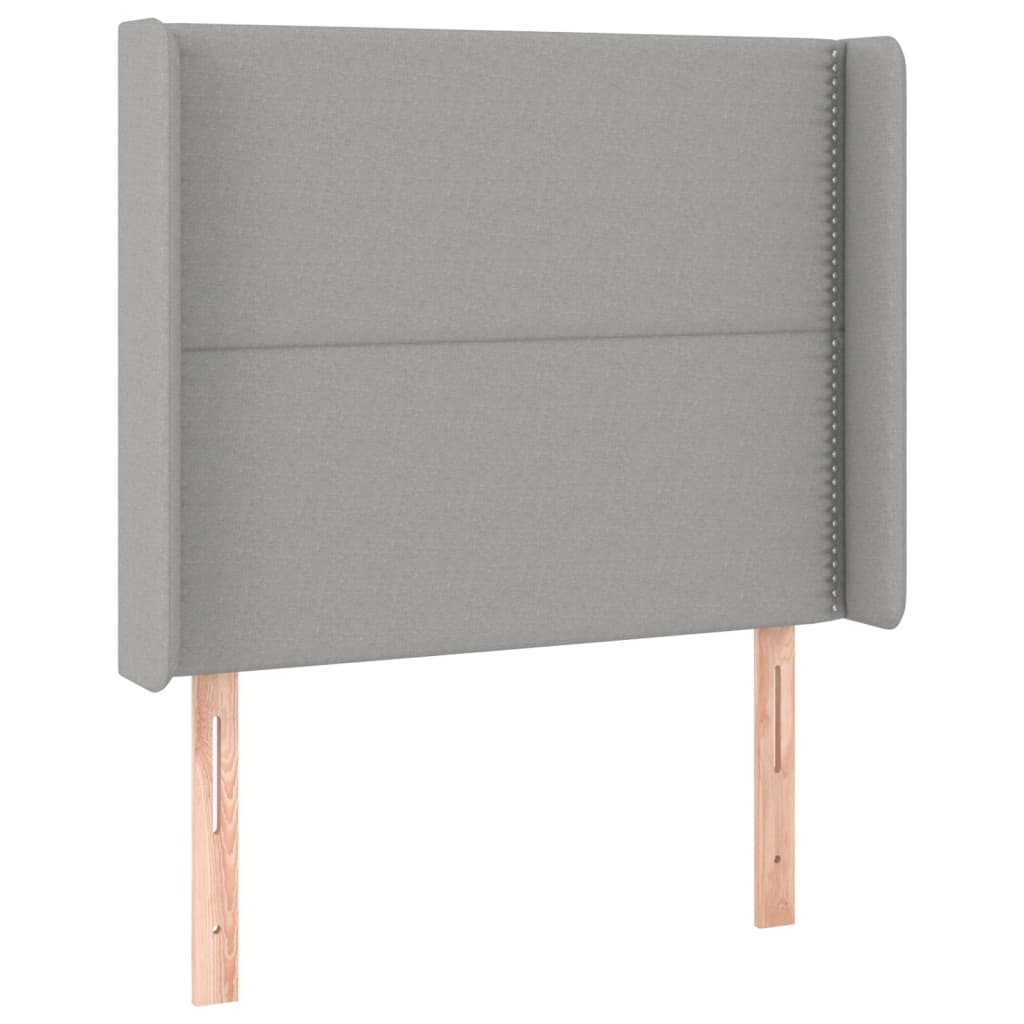 LED uzglavlje svjetlosivo 93 x 16 x 118/128 cm od tkanine
