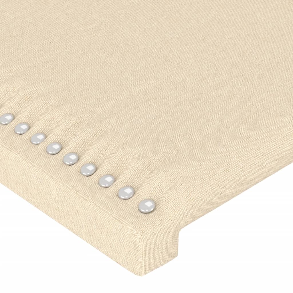 LED uzglavlje krem 147 x 16 x 118/128 cm od tkanine