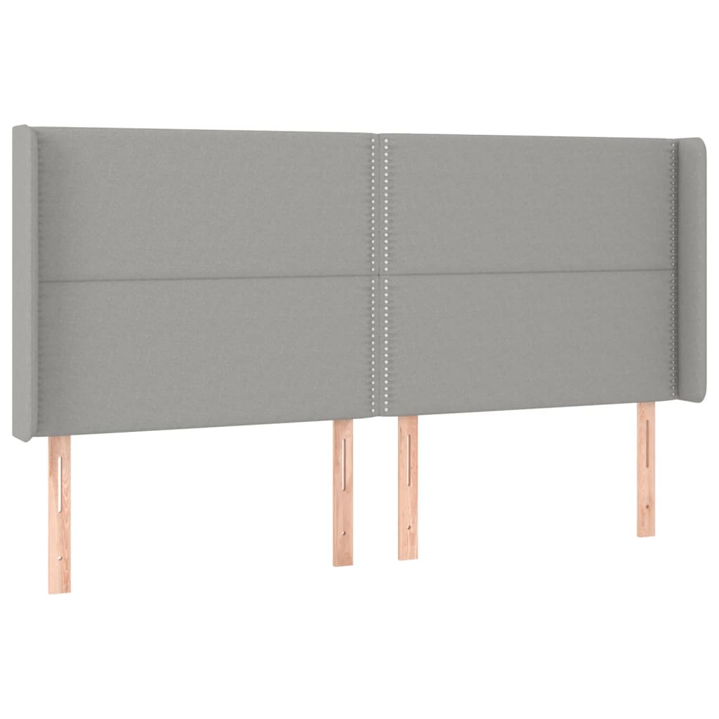 LED uzglavlje svjetlosivo 183 x 16 x 118/128 cm od tkanine