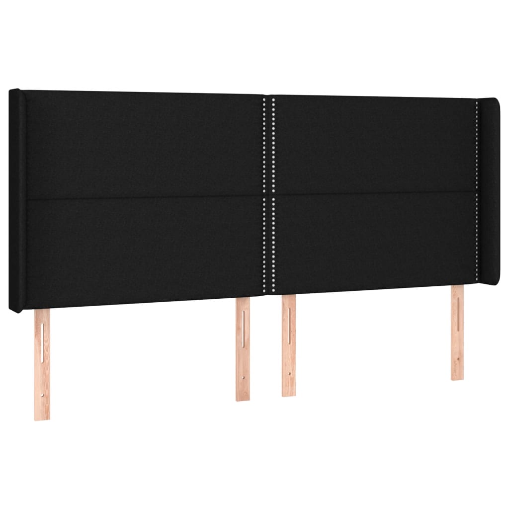 LED uzglavlje crno 183 x 16 x 118/128 cm od tkanine