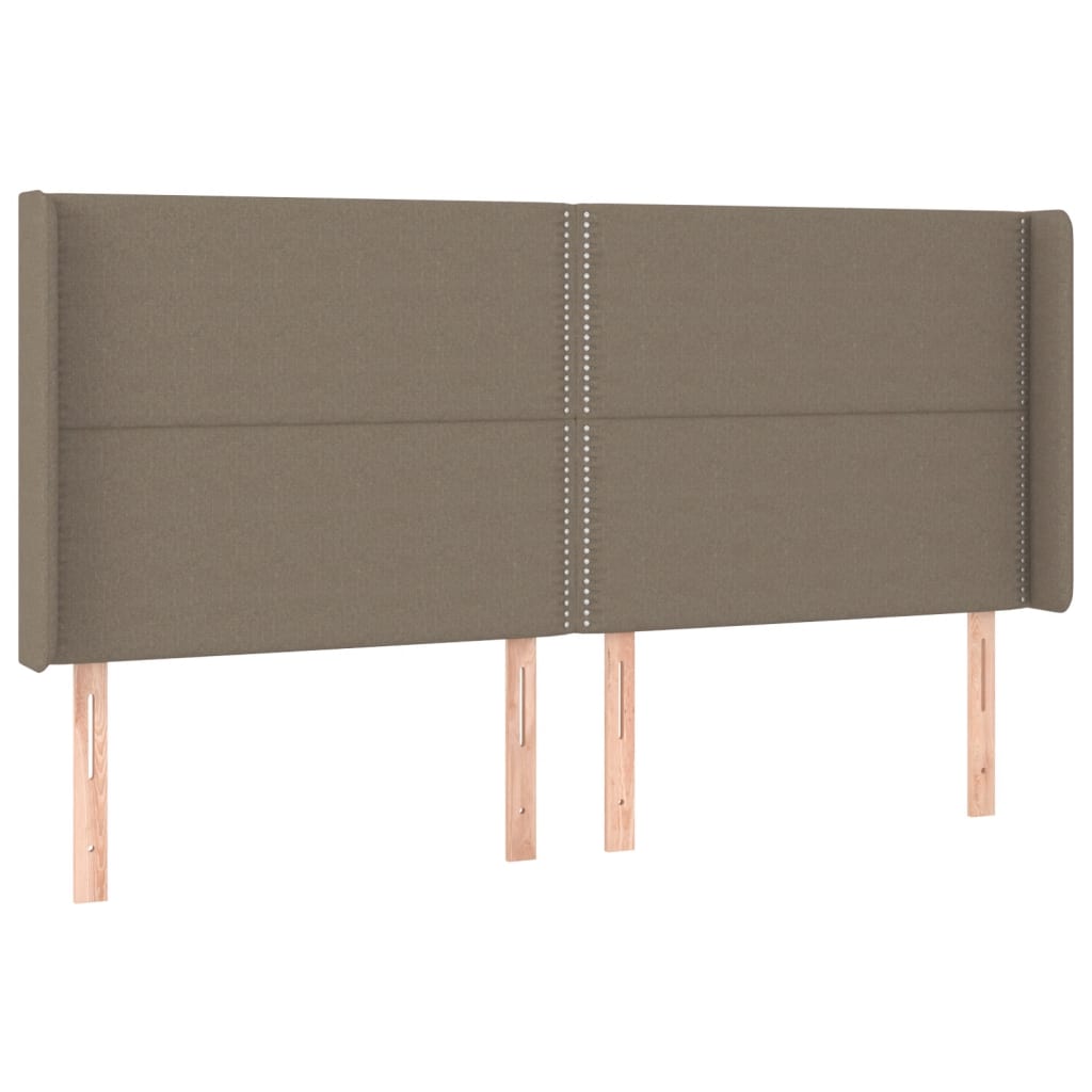 LED uzglavlje smeđesivo 183 x 16 x 118/128 cm od tkanine