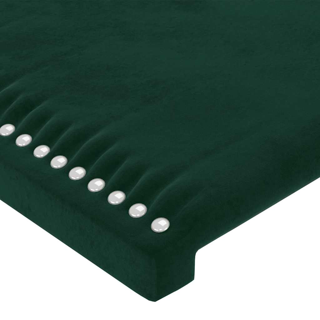 LED uzglavlje tamnozeleno 93x16x118/128 cm baršunasto