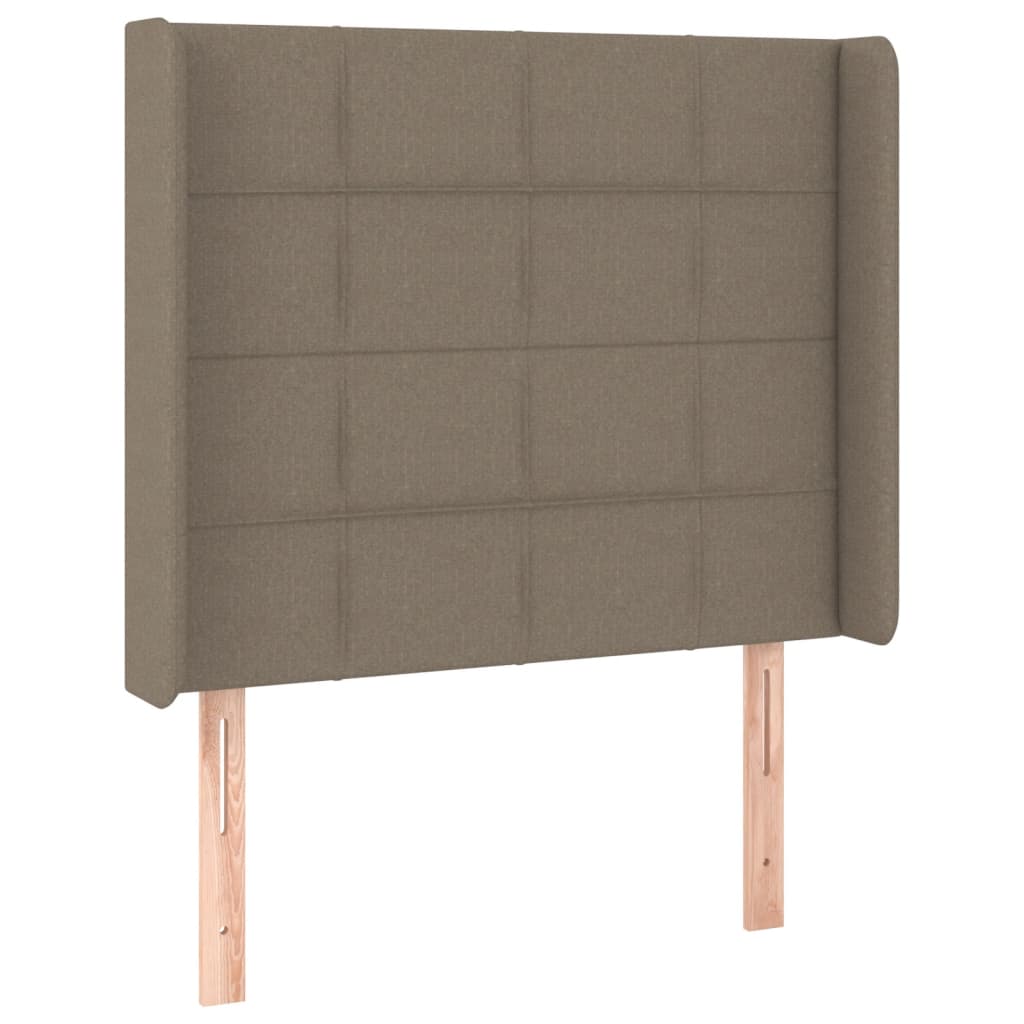 LED uzglavlje smeđesivo 93 x 16 x 118/128 cm od tkanine