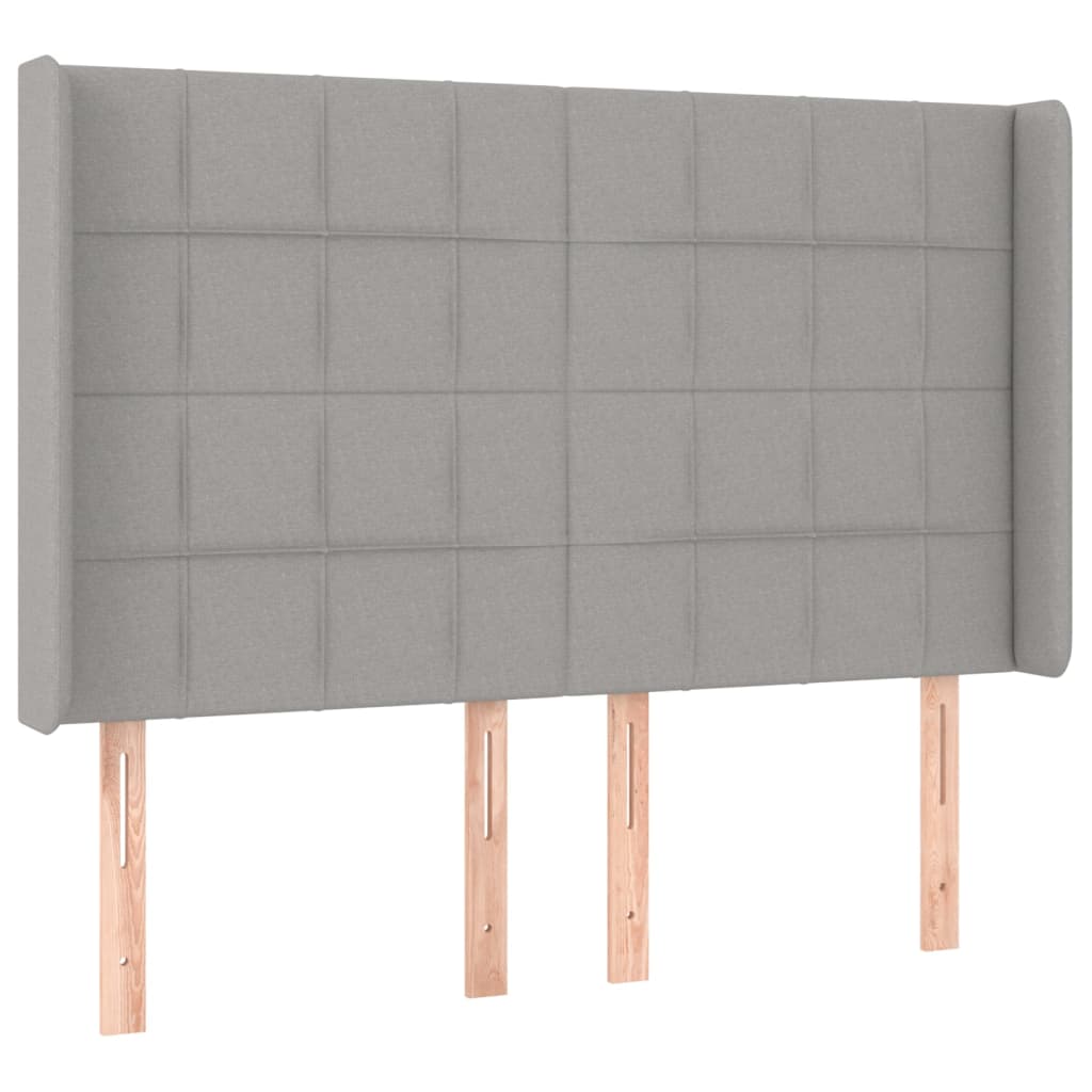 LED uzglavlje svjetlosivo 147 x 16 x 118/128 cm od tkanine