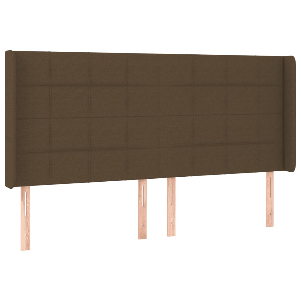 LED uzglavlje tamnosmeđe 203x16x118/128 cm od tkanine