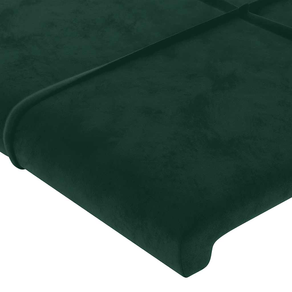 LED uzglavlje tamnozeleno 83x16x118/128 cm baršunasto