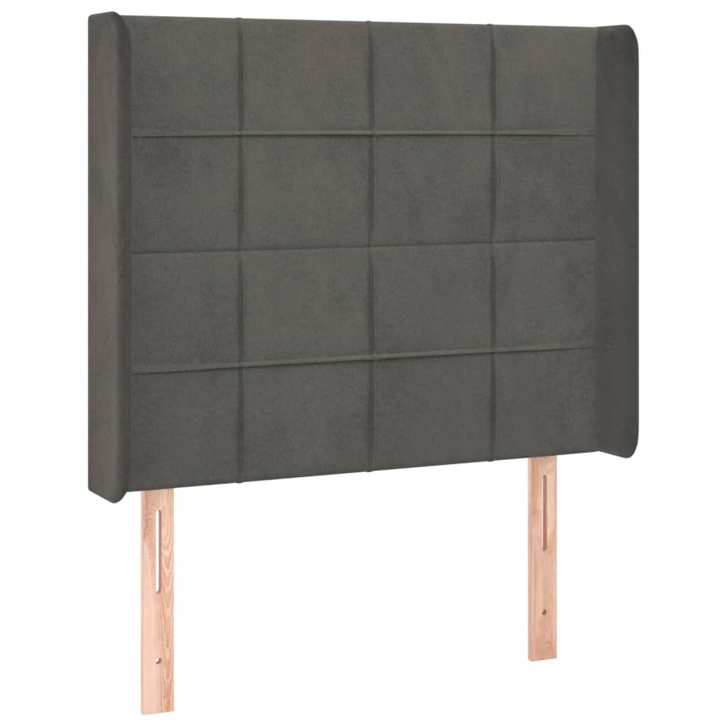 LED uzglavlje tamnosivo 93x16x118/128 cm baršunasto