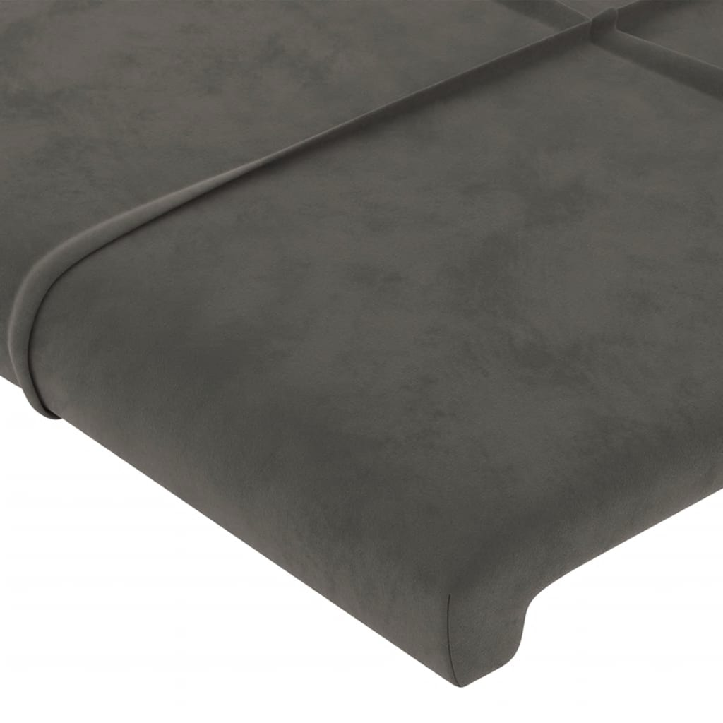 LED uzglavlje tamnosivo 93x16x118/128 cm baršunasto