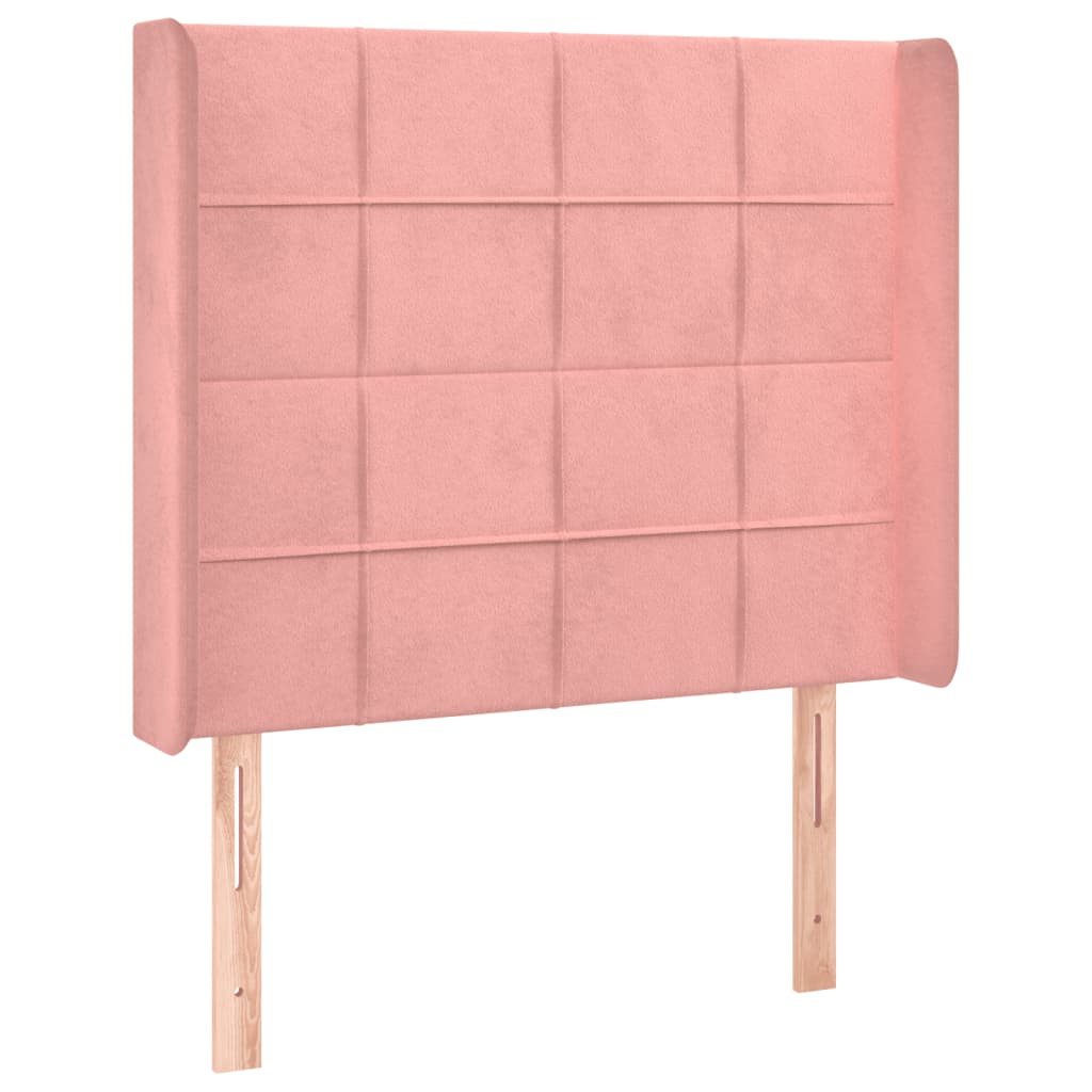 LED uzglavlje ružičasto 93x16x118/128 cm baršunasto
