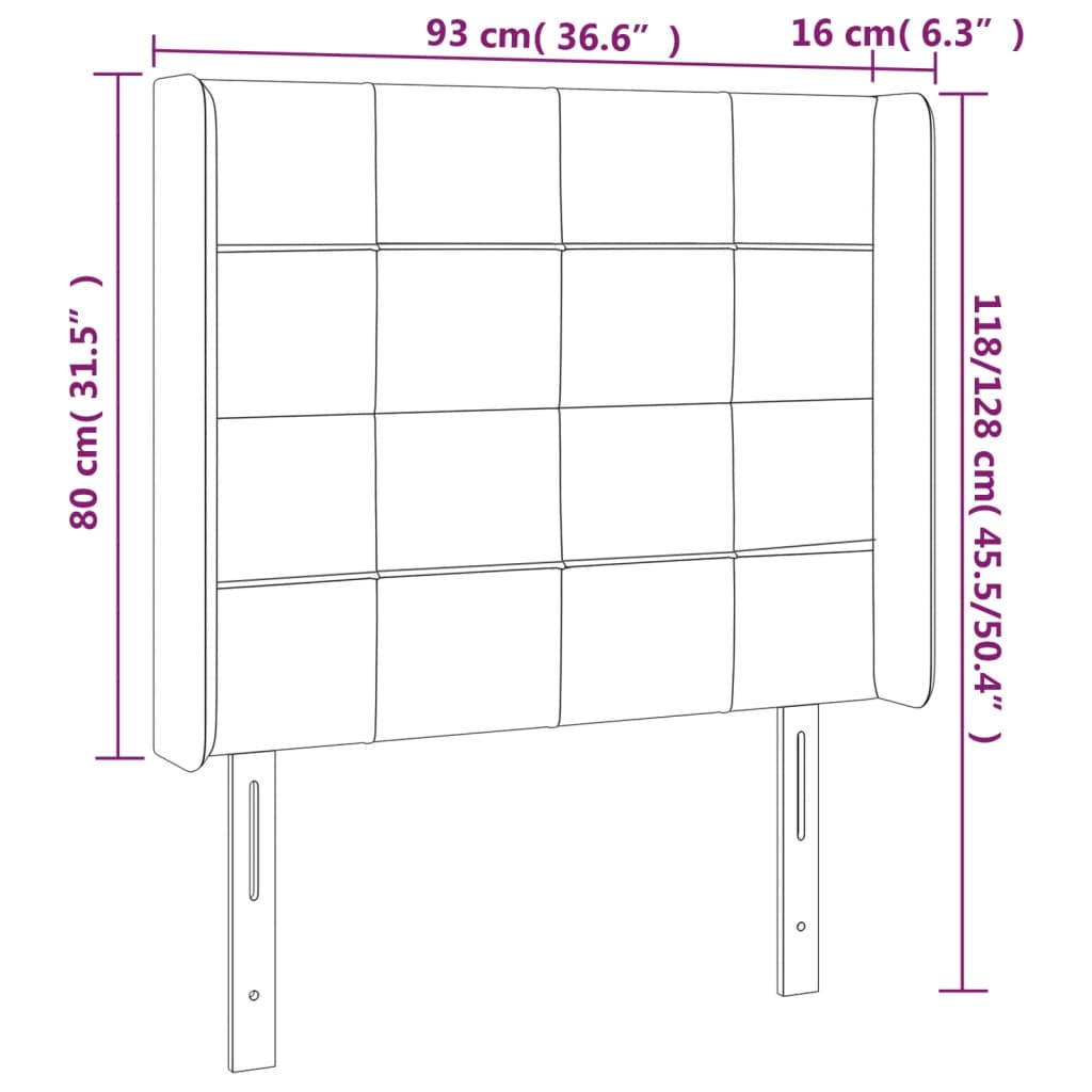 LED uzglavlje ružičasto 93x16x118/128 cm baršunasto