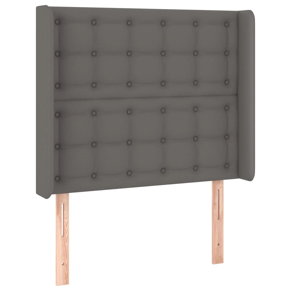 LED uzglavlje sivo 83x16x118/128 cm od umjetne kože