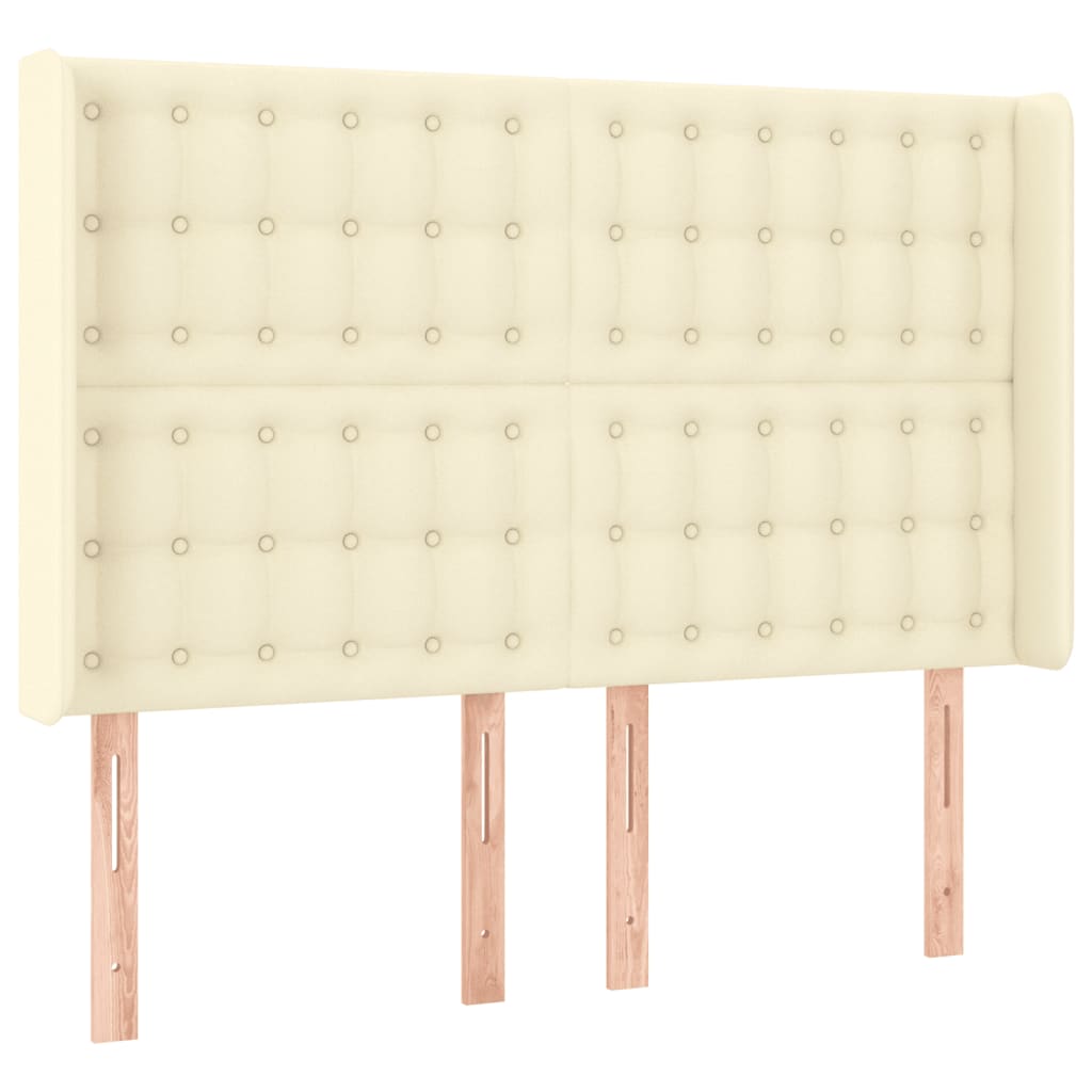 LED uzglavlje krem 147 x 16 x 118/128 cm od umjetne kože