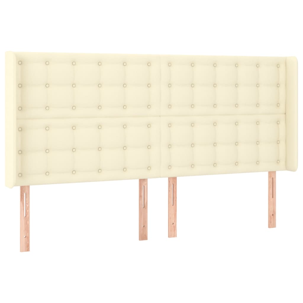 LED uzglavlje krem 183 x 16 x 118/128 cm od umjetne kože