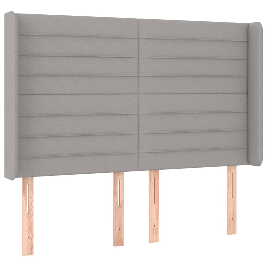 LED uzglavlje svjetlosivo 147 x 16 x 118/128 cm od tkanine