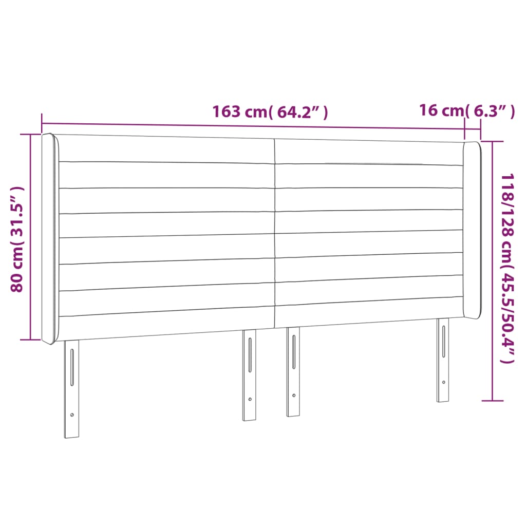 LED uzglavlje plavo 163 x 16 x 118/128 cm od tkanine