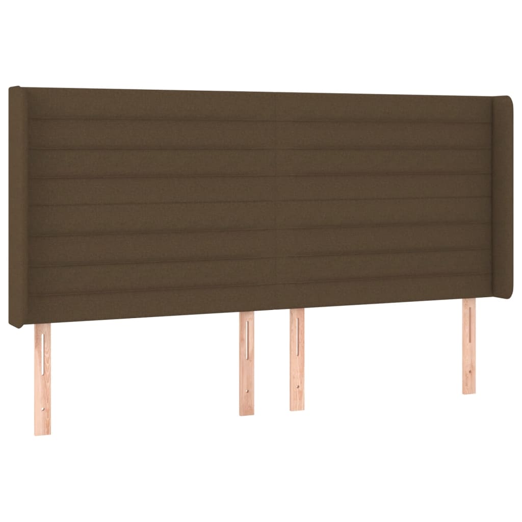 LED uzglavlje tamnosmeđe 203x16x118/128 cm od tkanine
