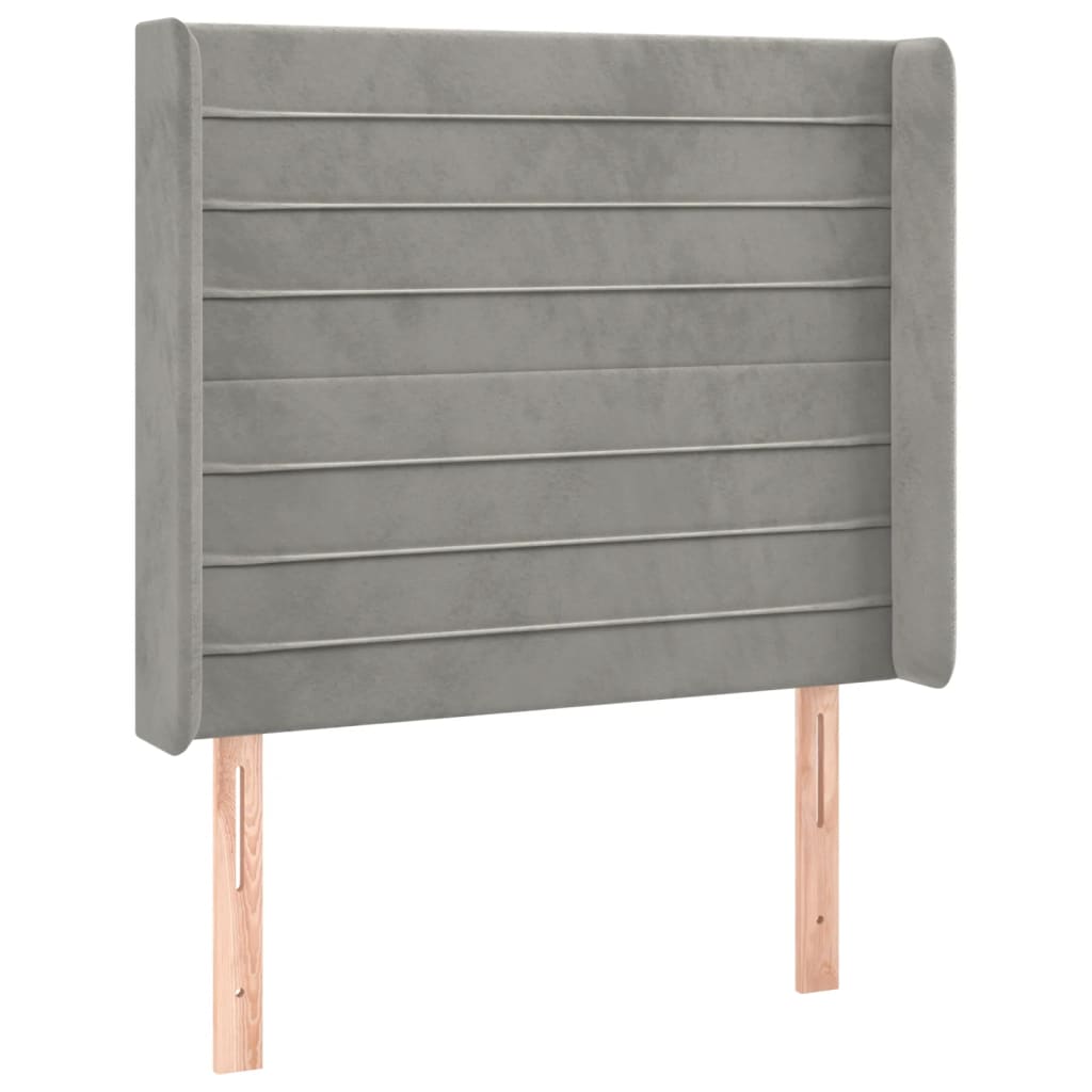 LED uzglavlje svjetlosivo 93 x 16 x 118/128 cm baršunasto