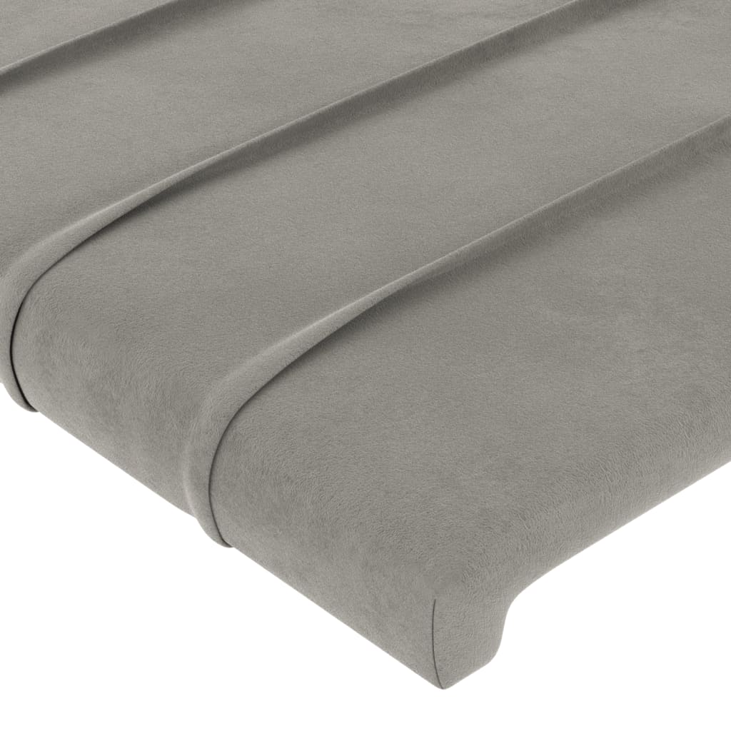 LED uzglavlje svjetlosivo 93 x 16 x 118/128 cm baršunasto