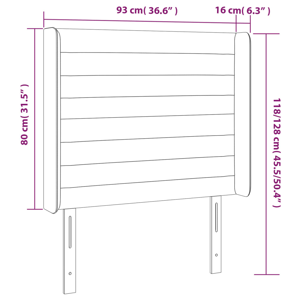 LED uzglavlje svjetlosivo 93 x 16 x 118/128 cm baršunasto