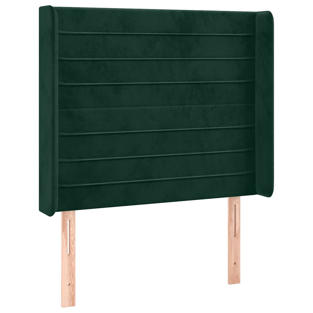 LED uzglavlje tamnozeleno 103x16x118/128 cm baršunasto