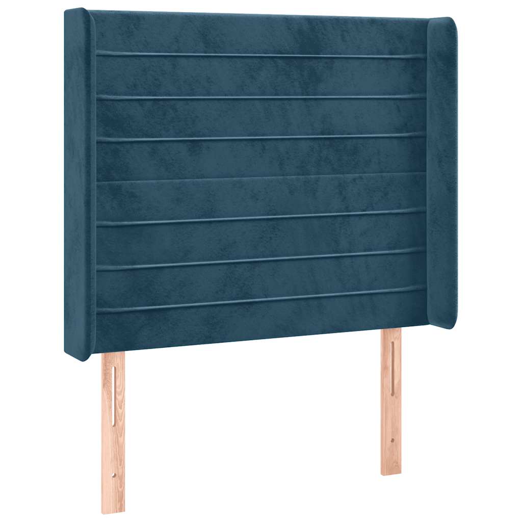 LED uzglavlje tamnoplavo 103x16x118/128 cm baršunasto
