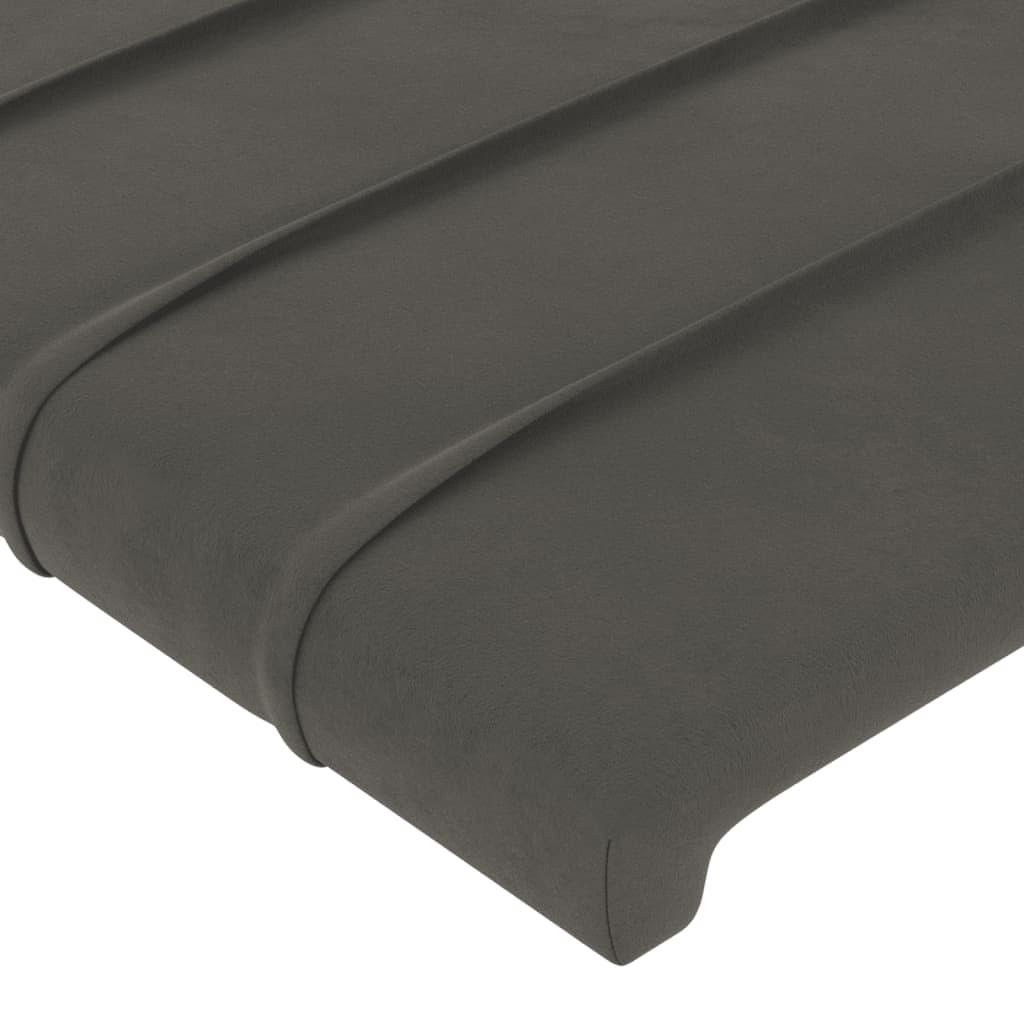 LED uzglavlje tamnosivo 163x16x118/128 cm baršunasto