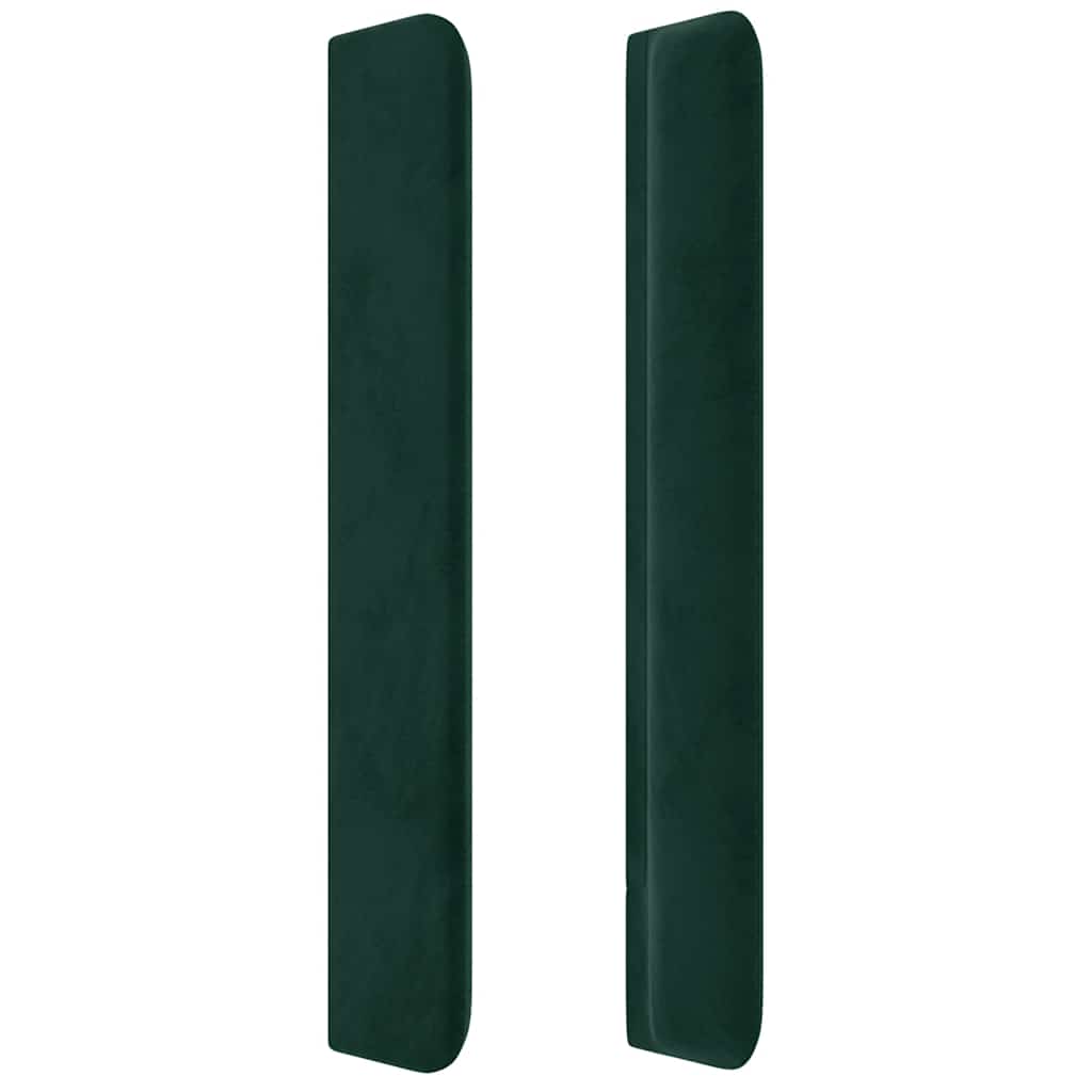 LED uzglavlje tamnozeleno 183 x 16 x 118/128 cm baršunasto