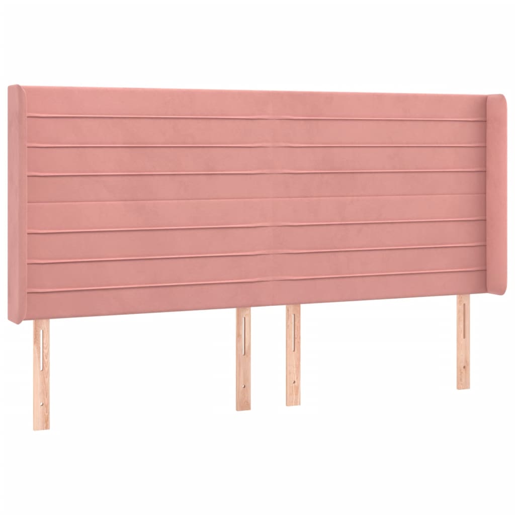 LED uzglavlje ružičasto 183x16x118/128 cm baršunasto