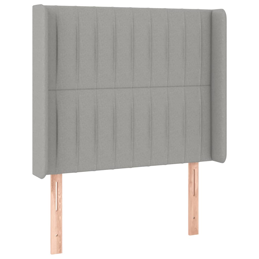 LED uzglavlje svjetlosivo 103 x 16 x 118/128 cm od tkanine