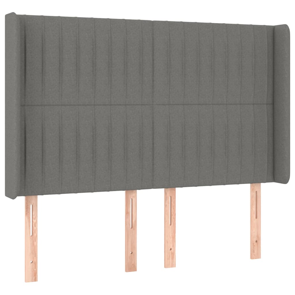 LED uzglavlje tamnosivo 147 x 16 x 118/128 cm od tkanine