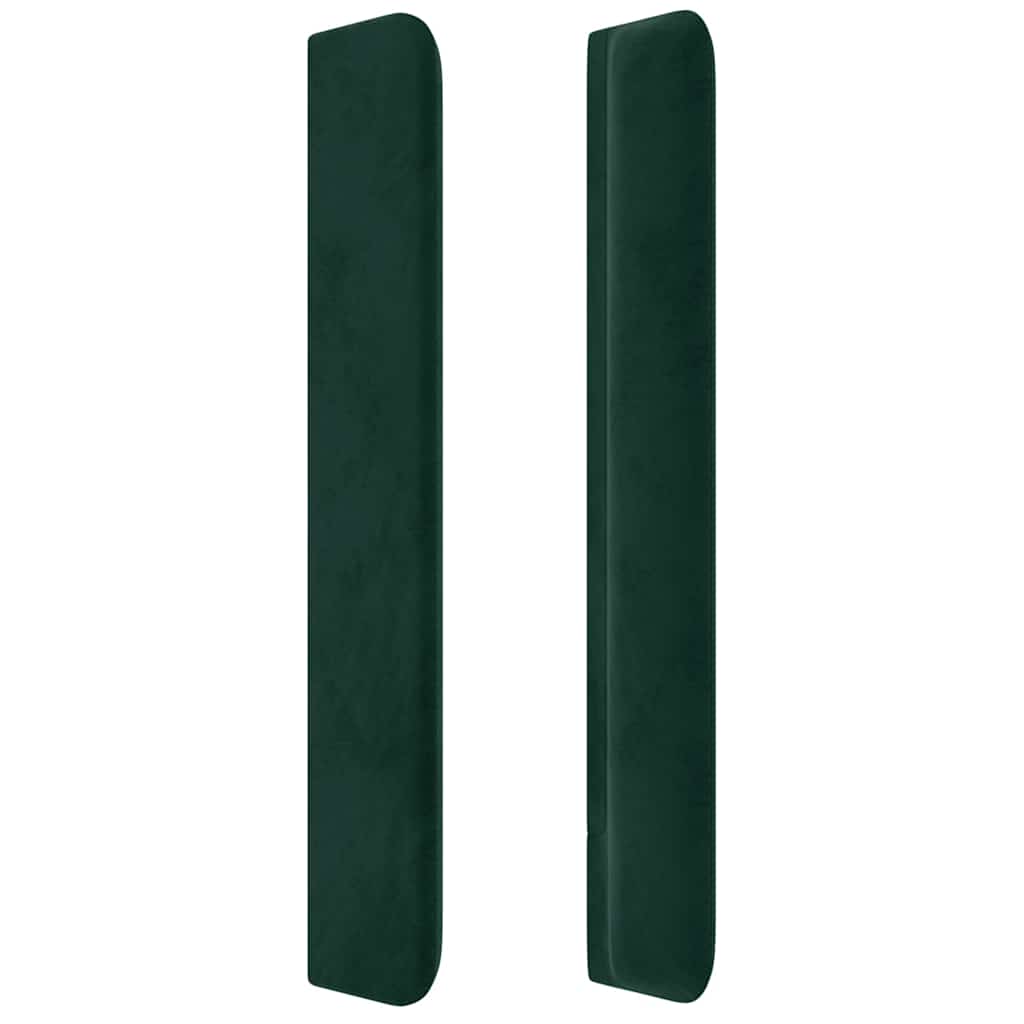 LED uzglavlje tamnozeleno 103x16x118/128 cm baršunasto