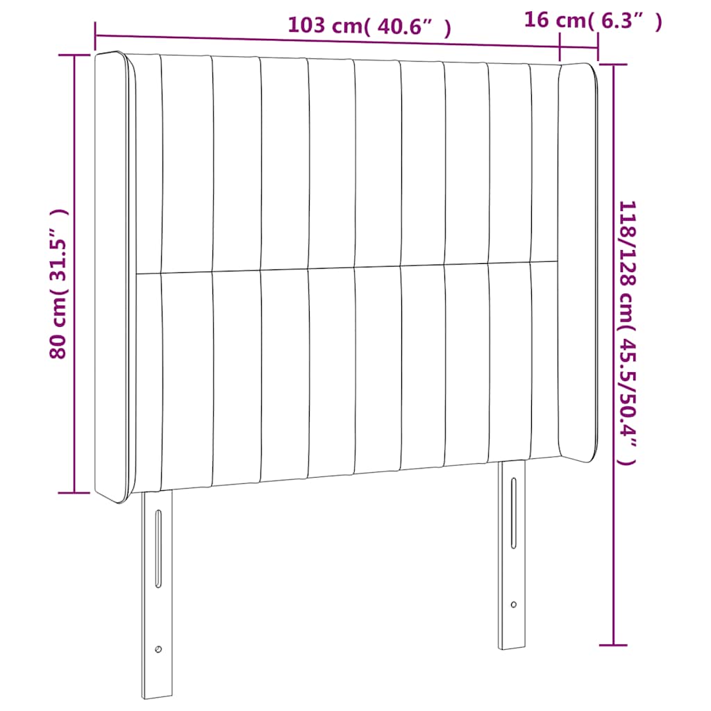 LED uzglavlje tamnozeleno 103x16x118/128 cm baršunasto