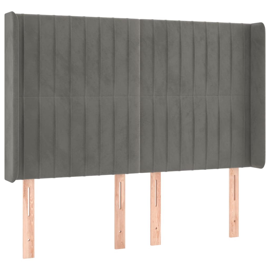 LED uzglavlje svjetlosivo 147 x 16 x 118/128 cm baršunasto