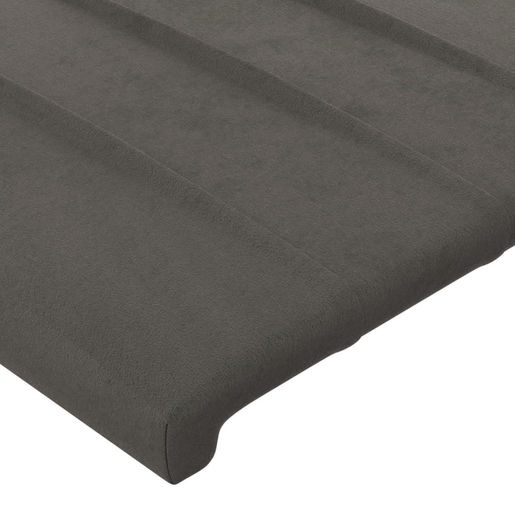 LED uzglavlje tamnosivo 163x16x118/128 cm baršunasto