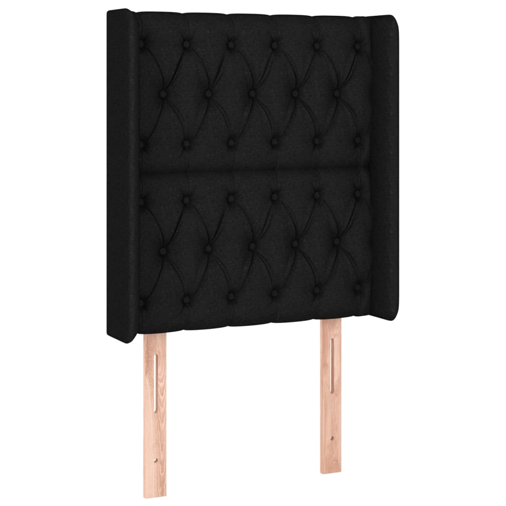 LED uzglavlje crno 83 x 16 x 118/128 cm od tkanine