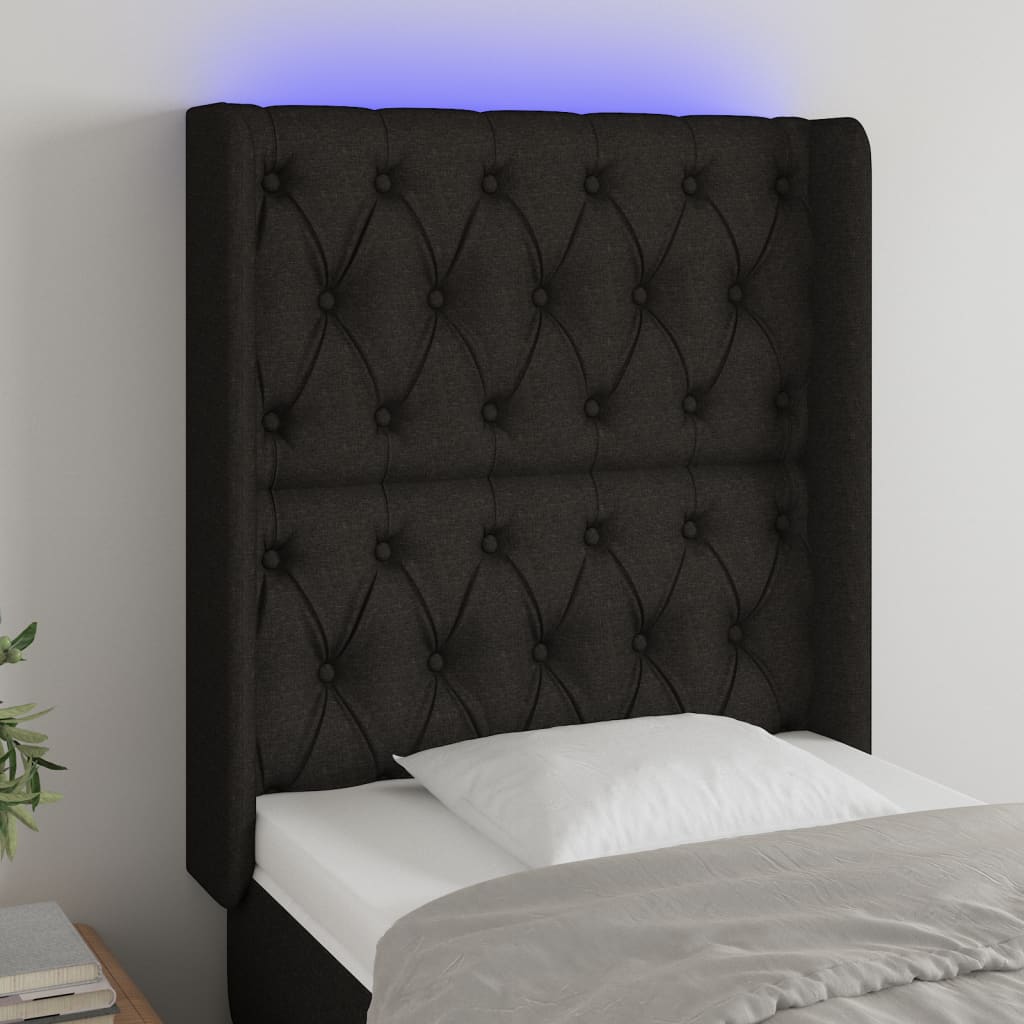 LED uzglavlje smeđesivo od tkanine