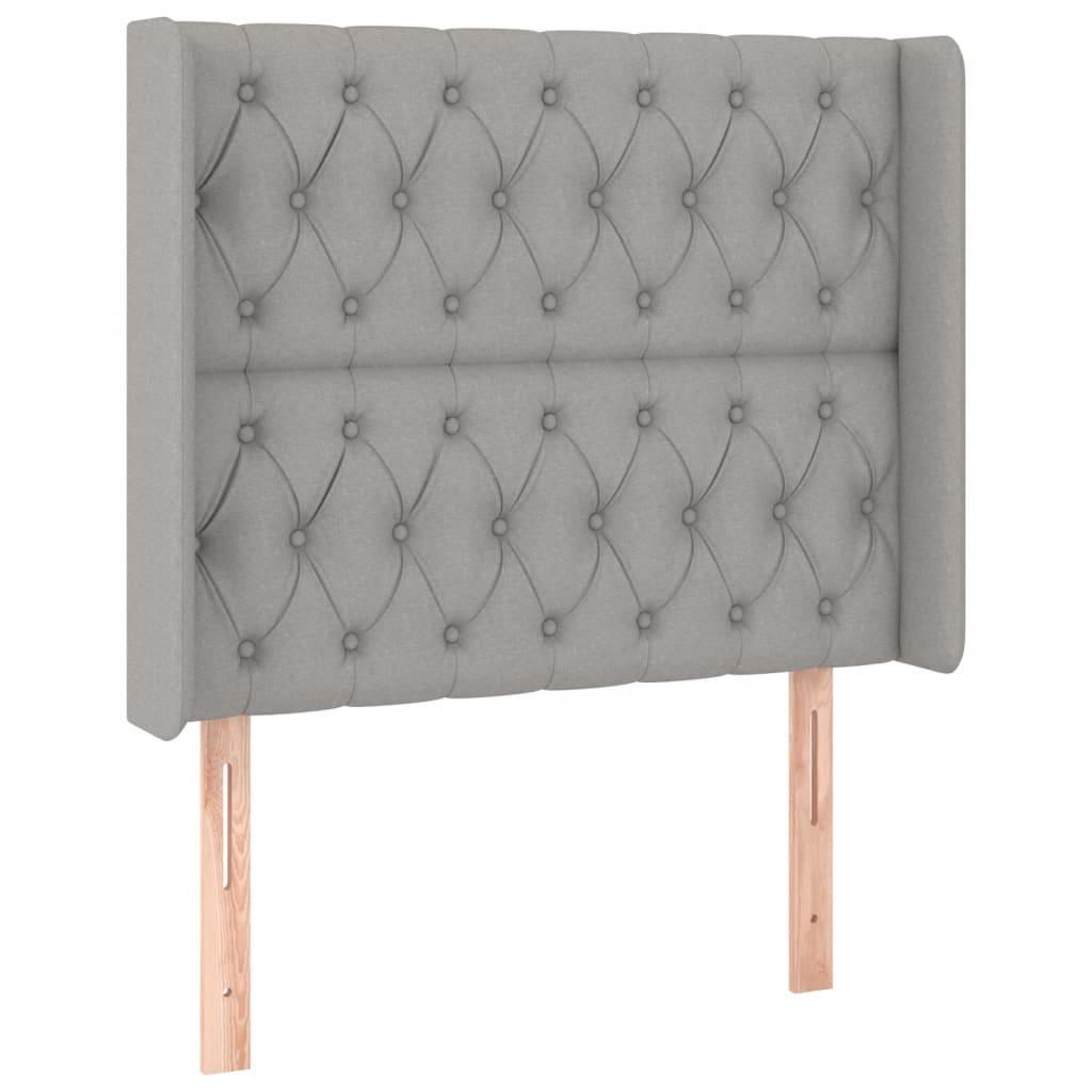 LED uzglavlje svjetlosivo 93 x 16 x 118/128 cm od tkanine