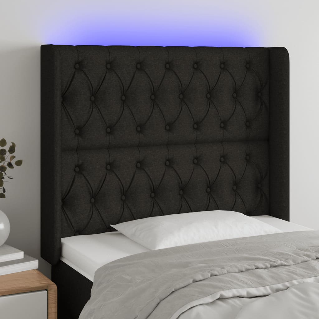 LED uzglavlje smeđesivo od tkanine