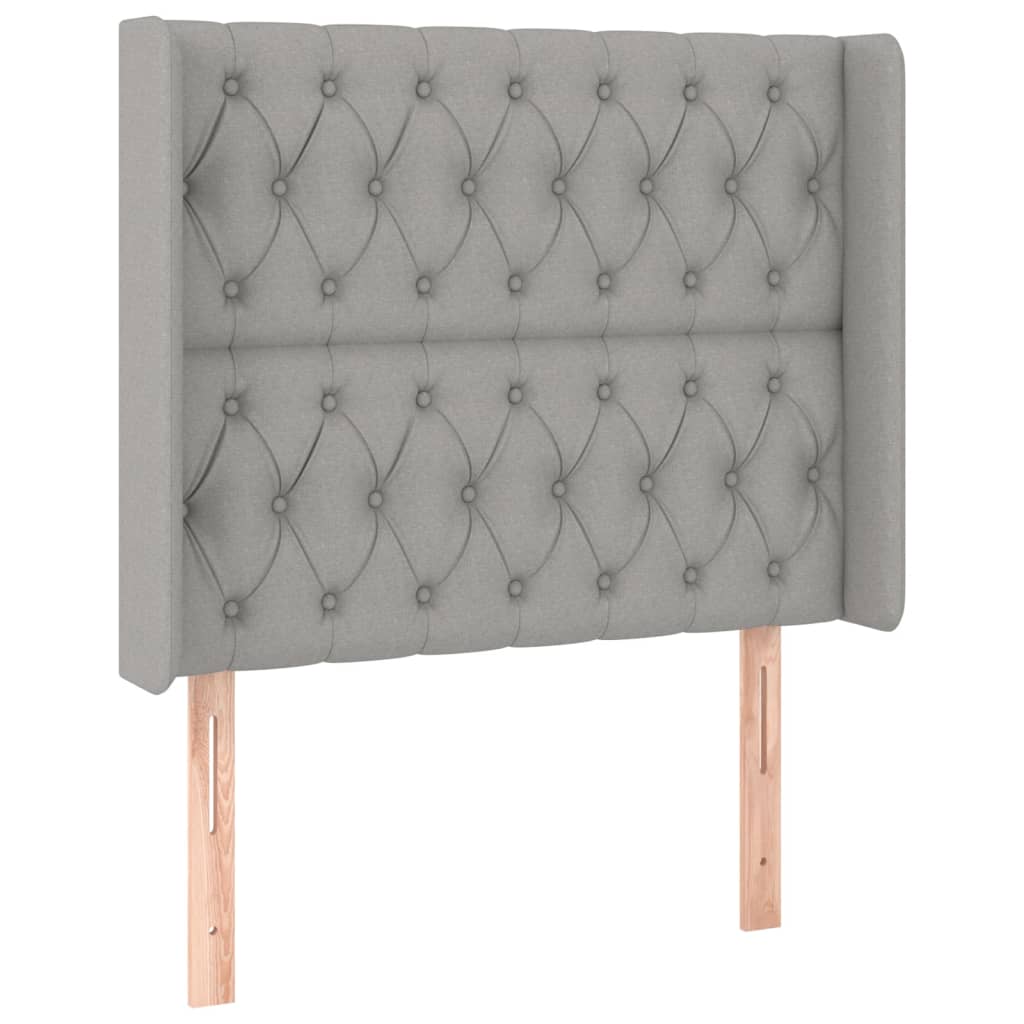 LED uzglavlje svjetlosivo 103 x 16 x 118/128 cm od tkanine