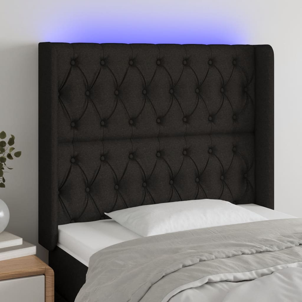 LED uzglavlje smeđesivo od tkanine