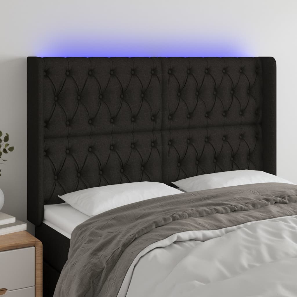 LED uzglavlje smeđesivo od tkanine
