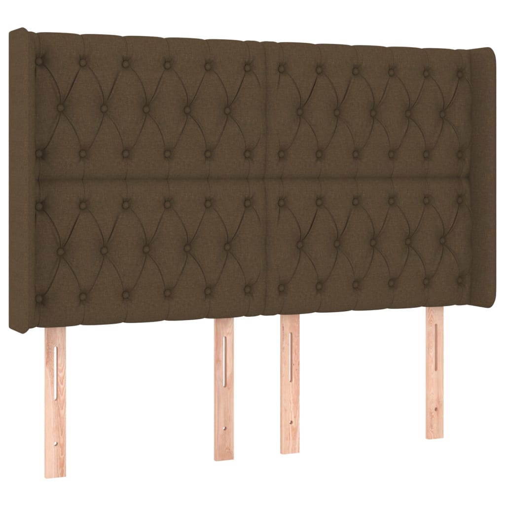LED uzglavlje tamnosmeđe 163x16x118/128 cm od tkanine