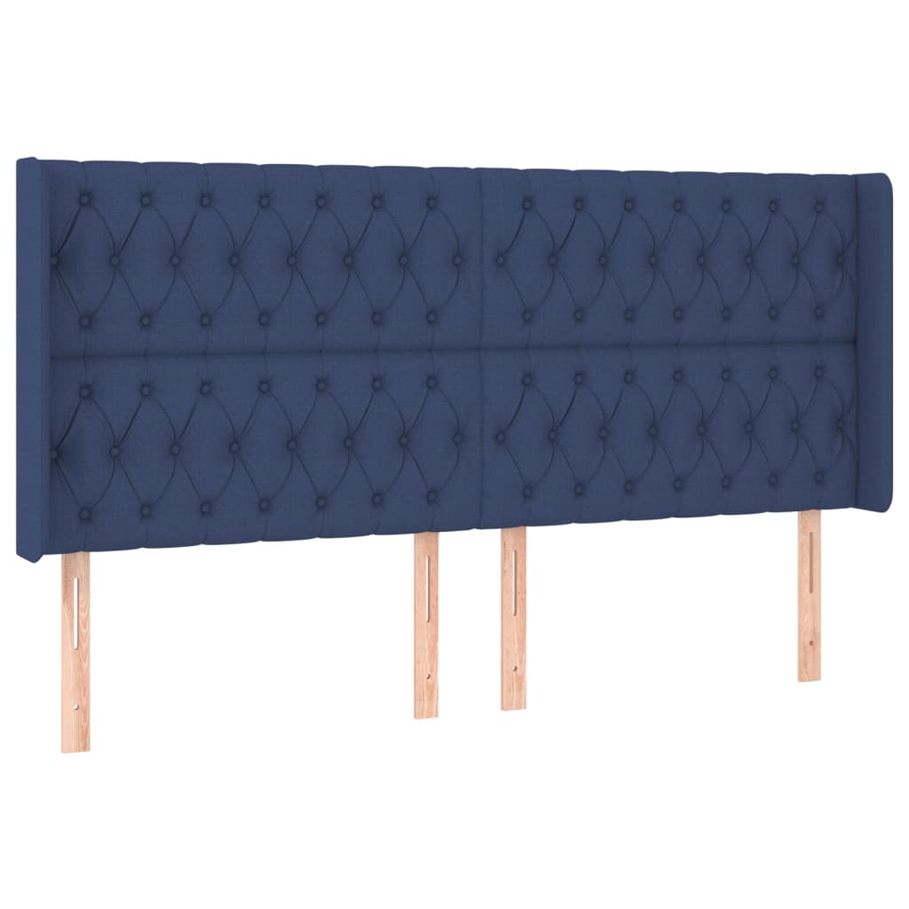 LED uzglavlje plavo 203 x 16 x 118/128 cm od tkanine