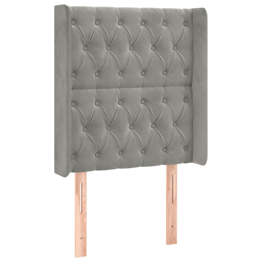 LED uzglavlje svjetlosivo 83 x 16 x 118/128 cm baršunasto