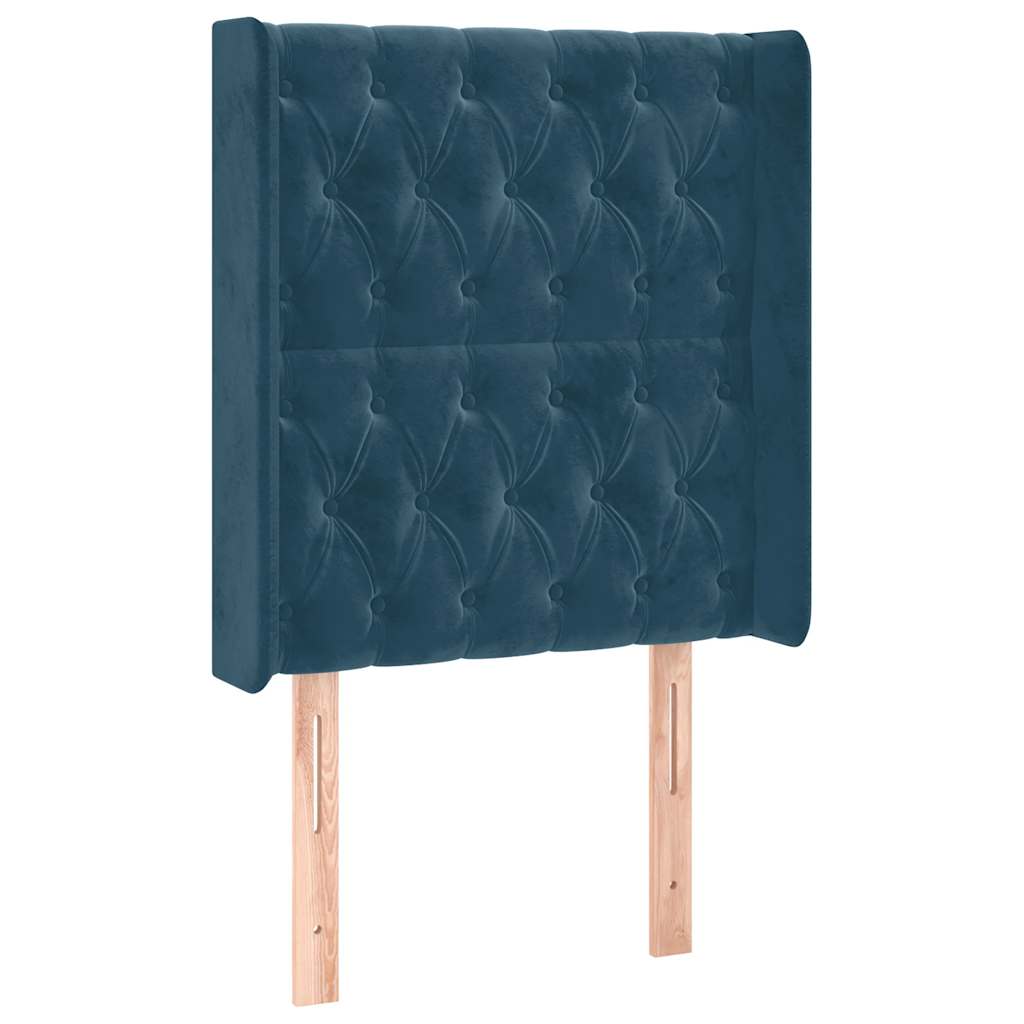LED uzglavlje tamnoplavo 83x16x118/128 cm baršunasto