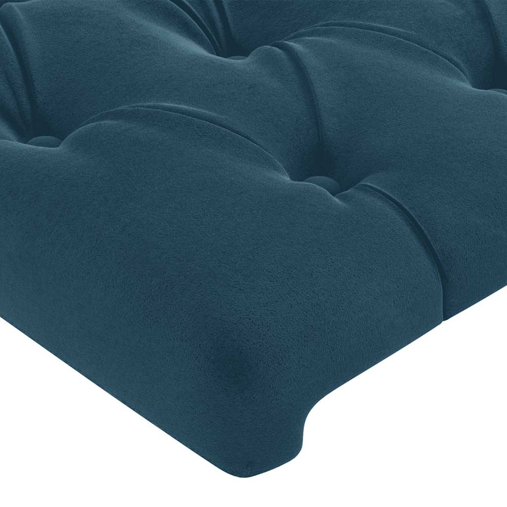 LED uzglavlje tamnoplavo 83x16x118/128 cm baršunasto