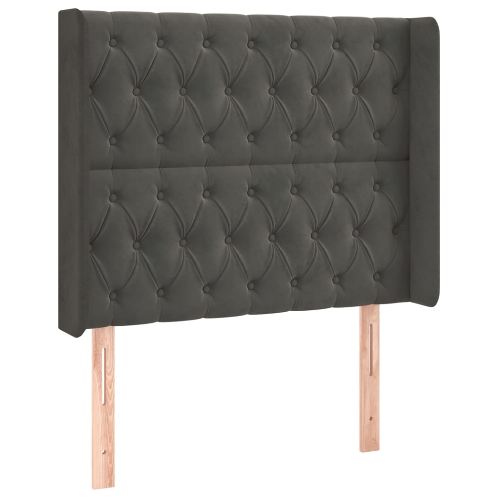 LED uzglavlje tamnosivo 103x16x118/128 cm baršunasto